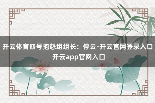 开云体育四号抱怨组组长：停云-开云官网登录入口 开云app官网入口
