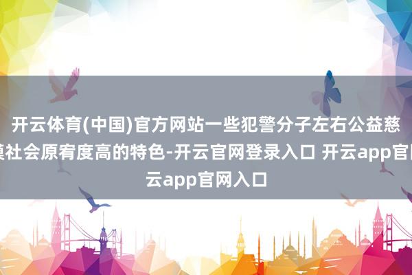 开云体育(中国)官方网站一些犯警分子左右公益慈善规模社会原宥度高的特色-开云官网登录入口 开云app官网入口